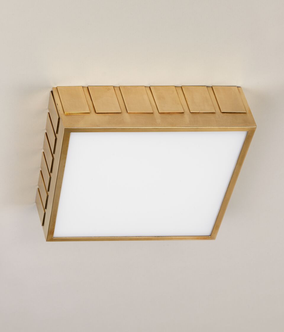 Plymouth LED Plafonnière – Brass & Glass