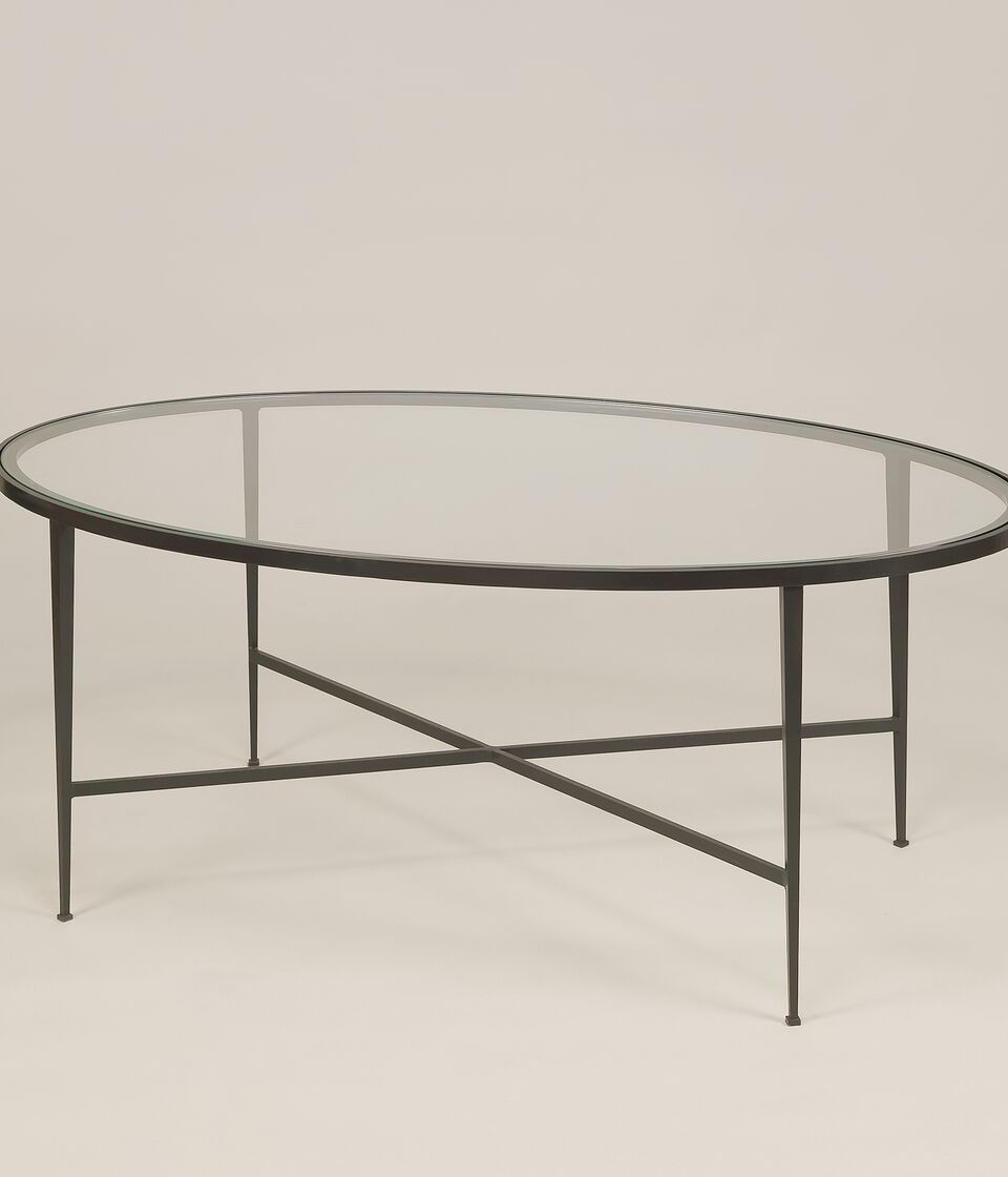 Wells soikea sohvapöytä – Glass & Bronze