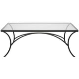 Alayna Black Metal &amp; Glass Coffee Table