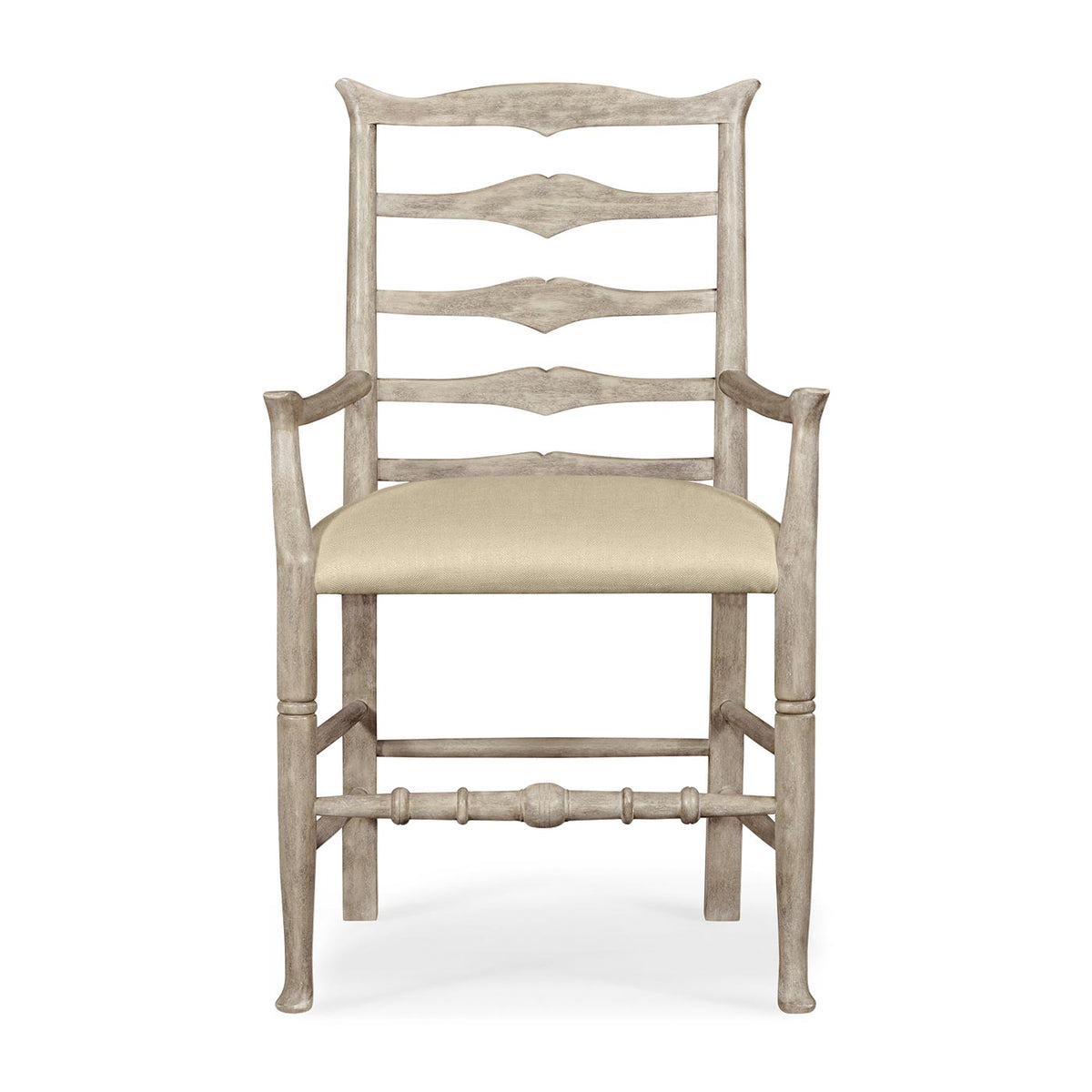 Dining Chair with Arms Rustic Ladder Back in Mazo - Rustic Grey - Jonathan Charles