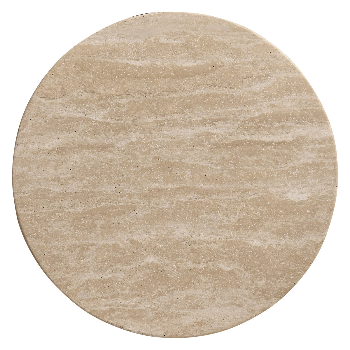 Palm Court Round Travertine Side Table - Jonathan Charles