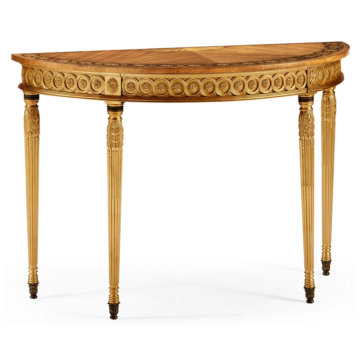 Demilune Console Table Adam Style Gilded - Jonathan Charles