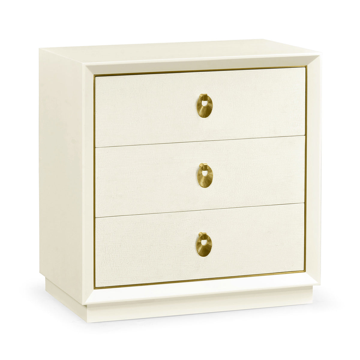 Small Chest of Three Drawers Crackle Ceramic Lacquer - Jonathan Charles