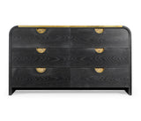 Ebonised ek curved chest with 6 drawers – Ebonised Oak