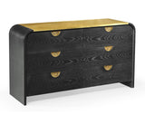 Ebonised ek curved chest with 6 drawers – Ebonised Oak