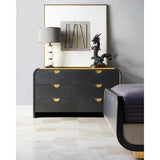 Ebonised ek curved chest with 6 drawers – Ebonised Oak
