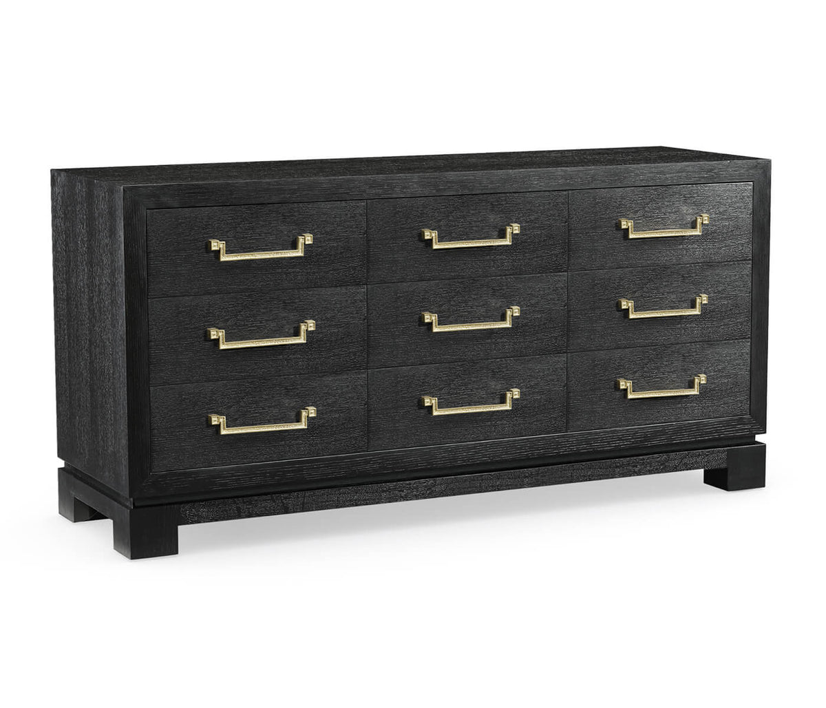 Ebonised Oak 9 Drawer Dresser