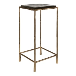 Ovard Antiqued Gold Accent Table
