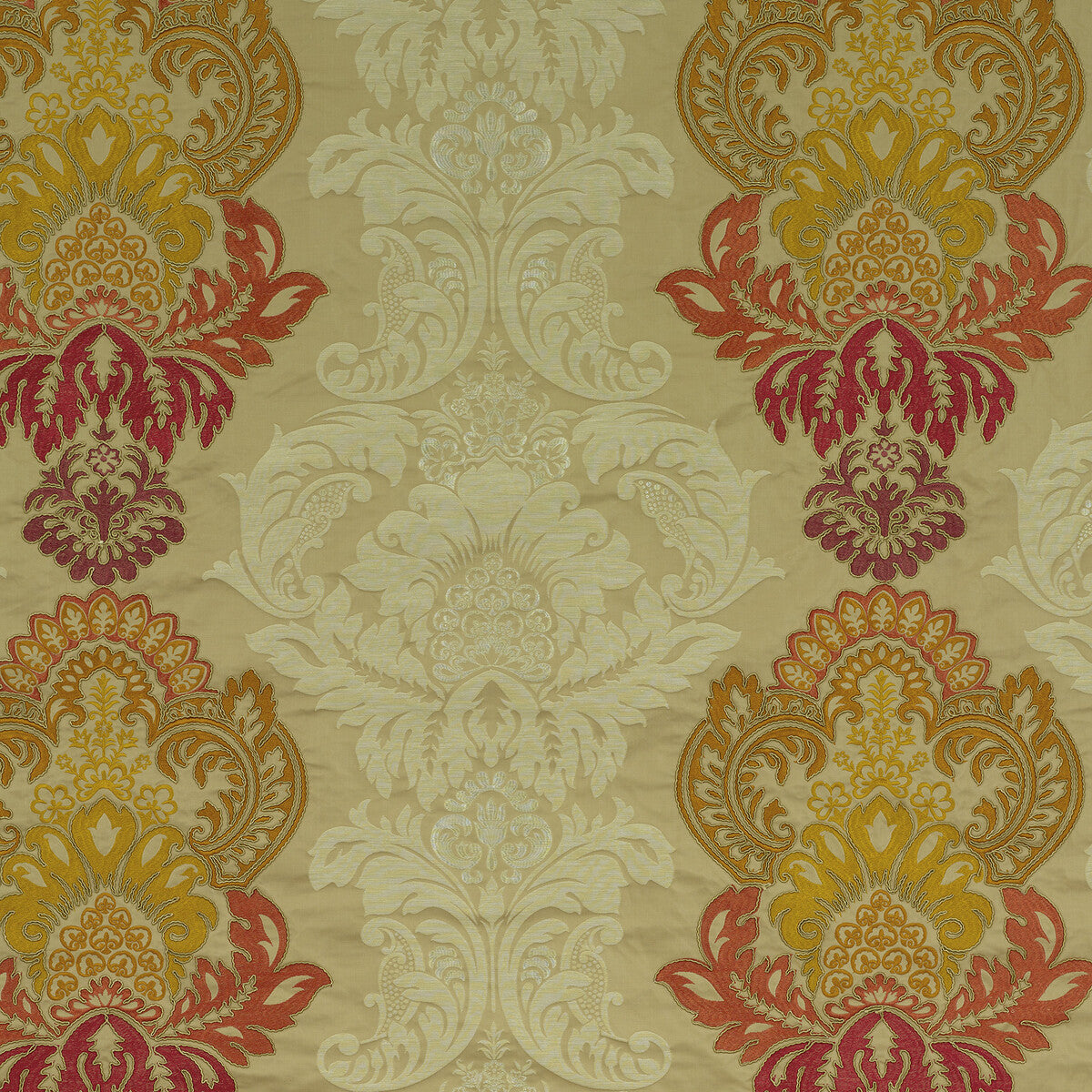 Waterford Damask Stof - Bronze/Natural