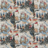 Shalimar Stoff - Indigo/Red