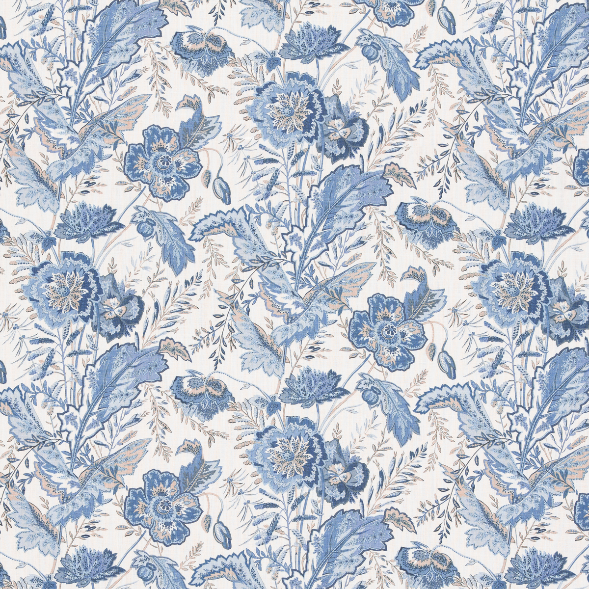 Indienne Flower Blue Stoff
