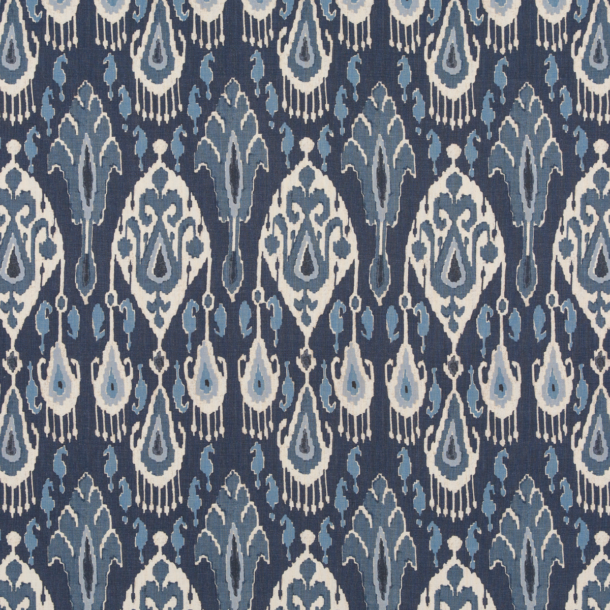 Ikat Bokhara Linen Indigo -kangas