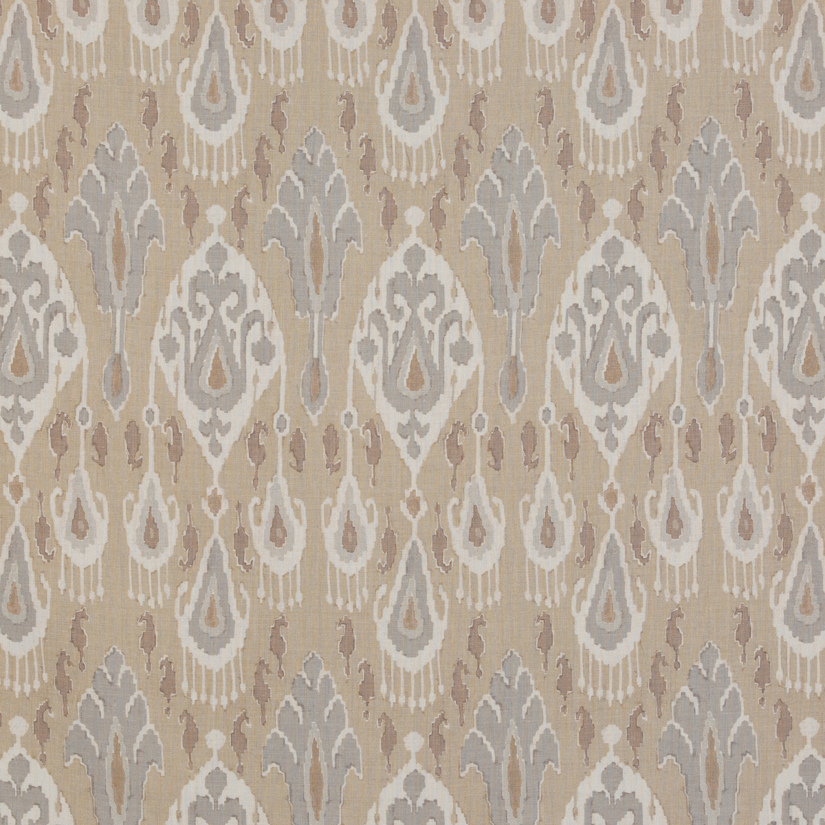 Ikat Bokhara Linen Parchment -kangas