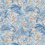 Trumpet Flowers Cotton Blue fabric