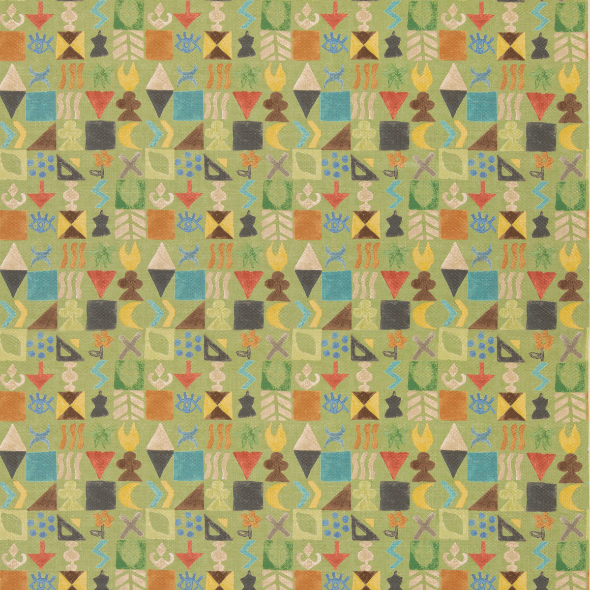 Potato Print Green -kangas