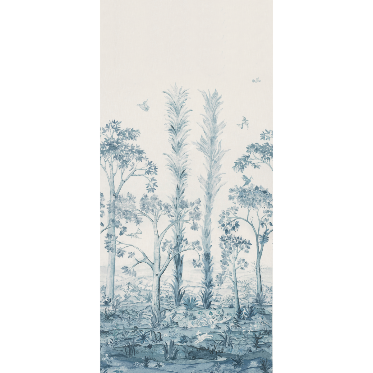 Tall Trees Printed Panel Delft Blue stof