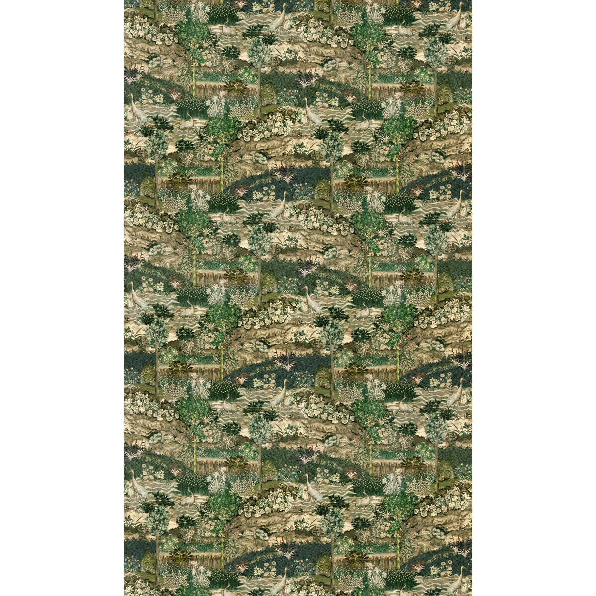 Palace Tapestry Velvet Fabric - Green