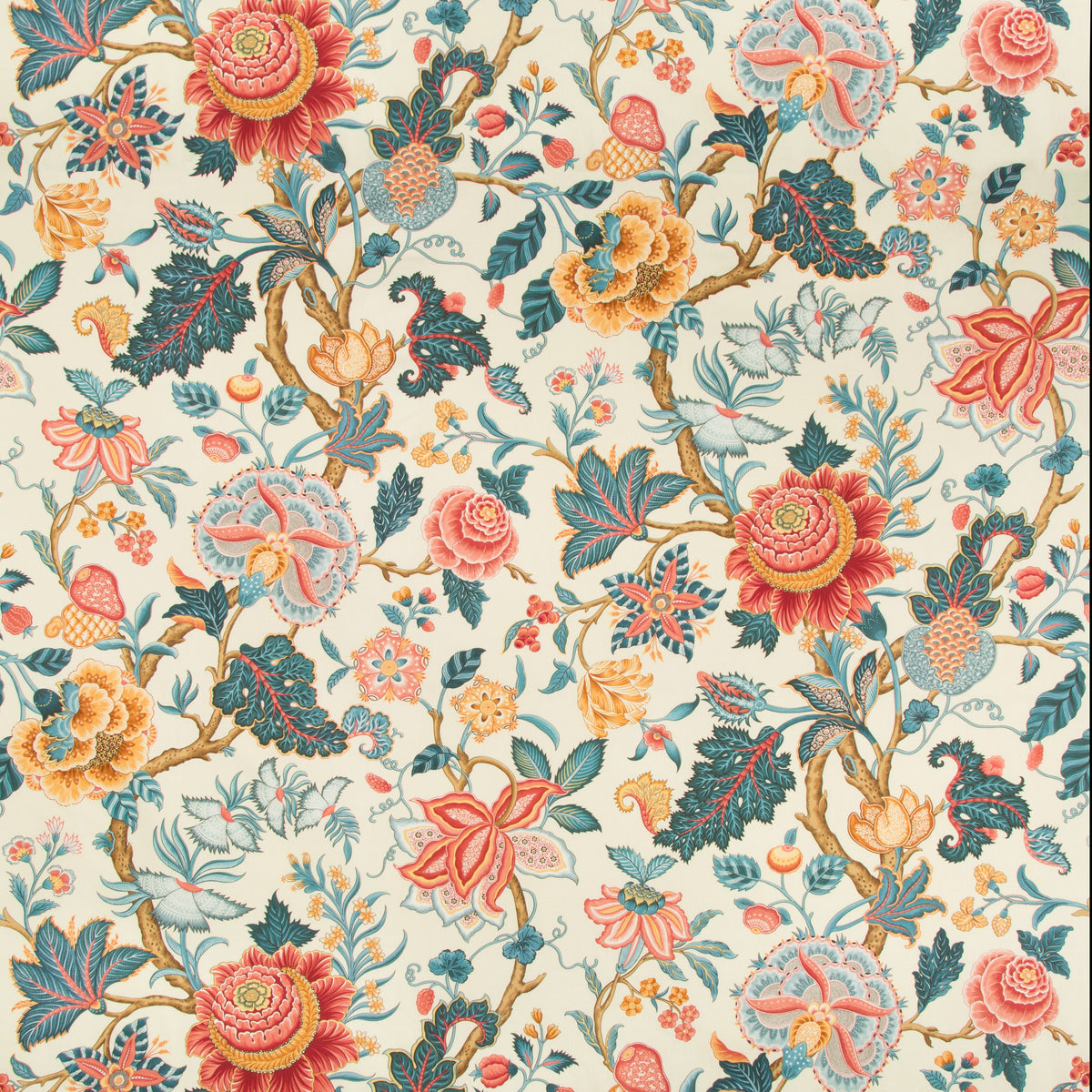 Nizam Cotton Print Red/Blue -kangas