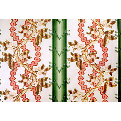 Josselin Cotton and Linen Print Cypress And Coral -kangas