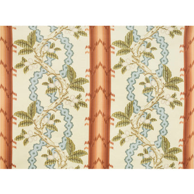 Josselin Cotton and Linen Print Rust And Blue -kangas