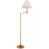 Dorchester Floor Lamp – Antique-Burnished Brass With Silk Shade