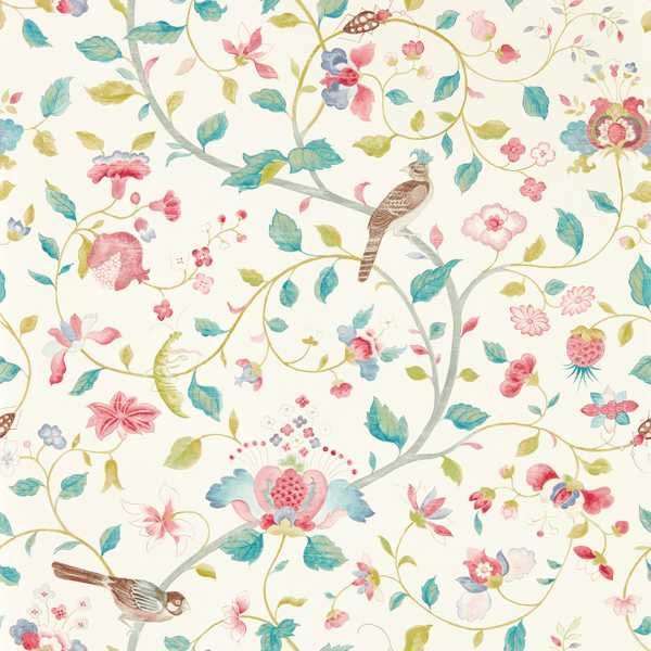 Sanderson Tapete Arils Garden Blue Clay/Pink