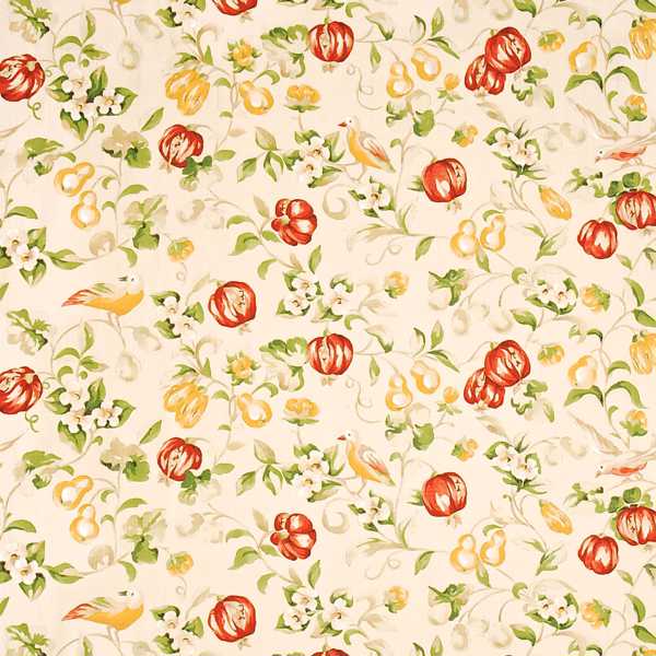 Pear & Pomegranate Lemon/Vermillion — Sanderson tygprov