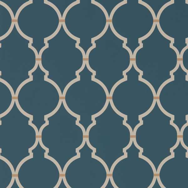 Sanderson Tapete Empire Trellis Indigo/Linen