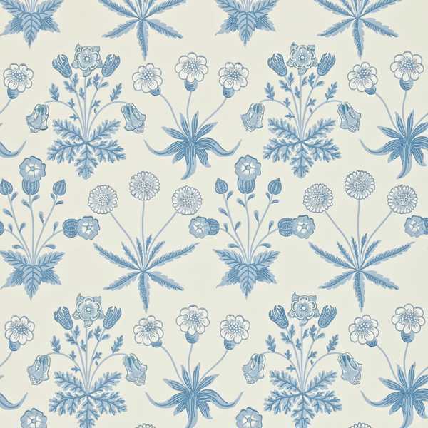 Morris and Co Tapet Daisy Blue Ivory