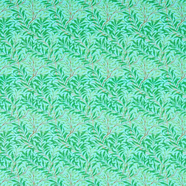 Morris and Co Fabric Willow Bough — Queen Square Fabrics Sky Leaf Green