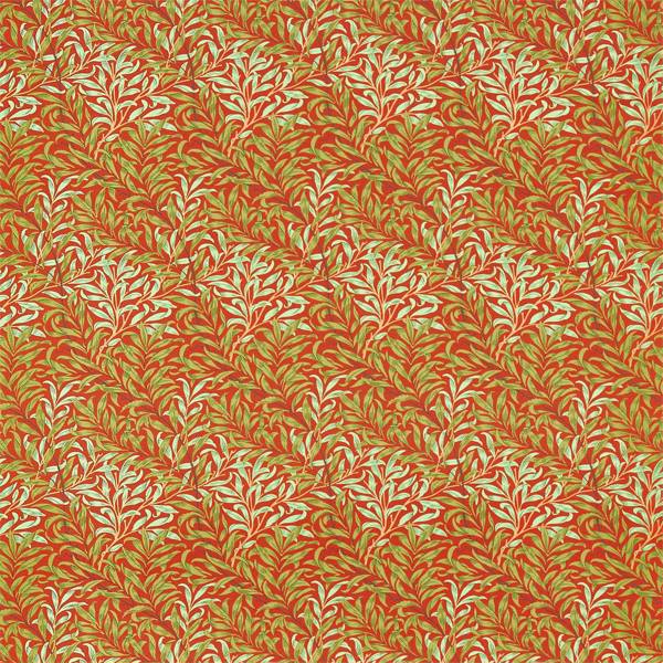 Morris and Co Fabric Willow Bough — Queen Square Fabrics Tomato Olive