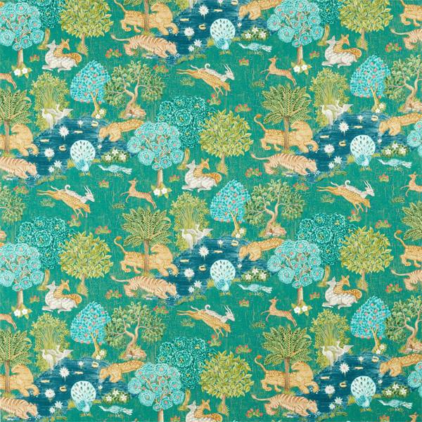 Pamir Garden Teal — Sanderson stofstaal