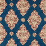 Siam Diamond Cobalt/Flame — Sanderson fabric sample