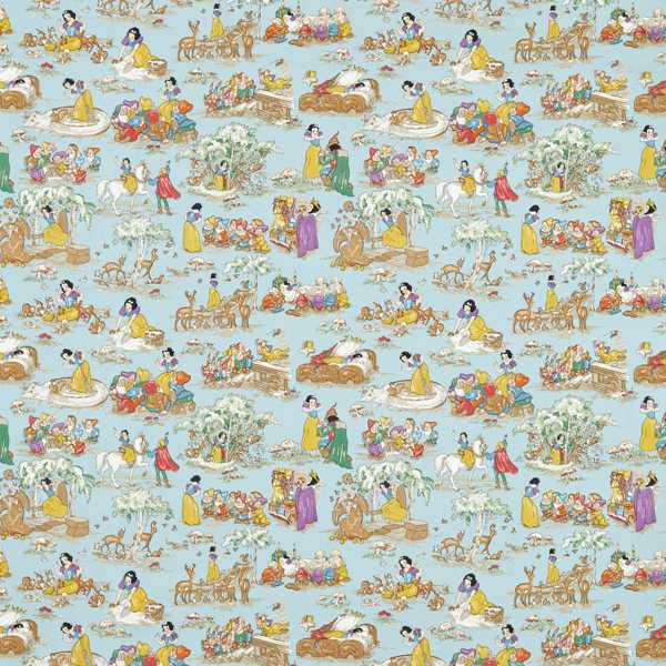 Sanderson Stof Snow White Puddle Blue