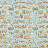Sanderson Stof Snow White Puddle Blue