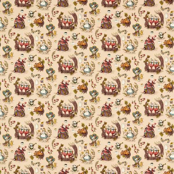 Sanderson Tyg Alice in Wonderland Caramel
