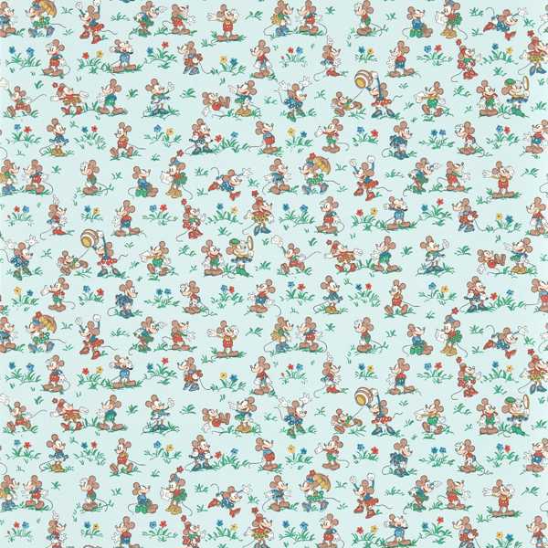 Sanderson Wallpaper Mickey & Minnie Bonbon Blue