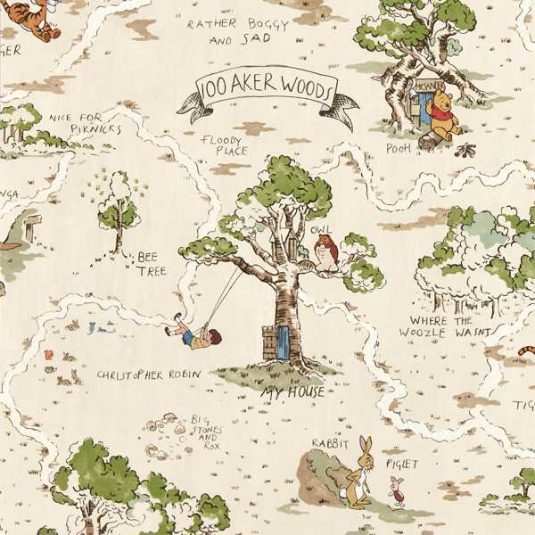 Sanderson Tapete Hundred Acre Wood Cashew