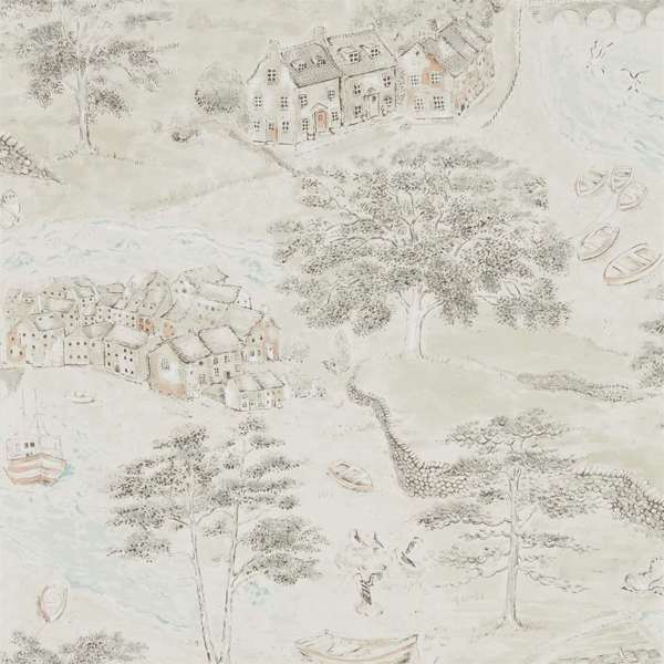 Sanderson Behang Sea Houses Charcoal/Linen