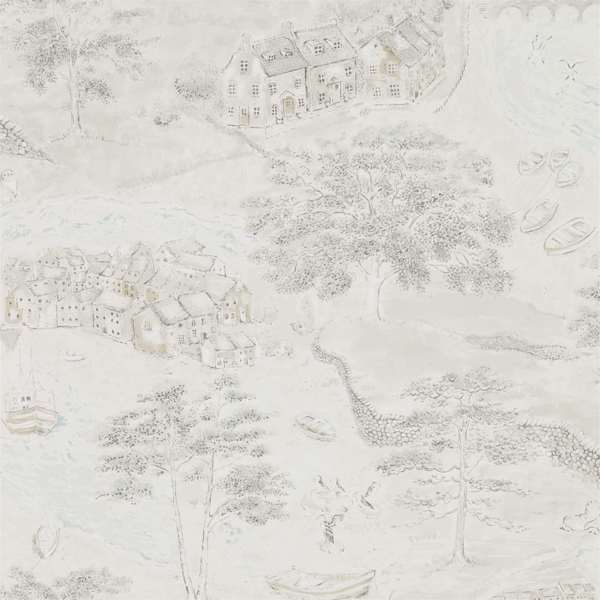 Sanderson Behang Sea Houses Chalk/Silver