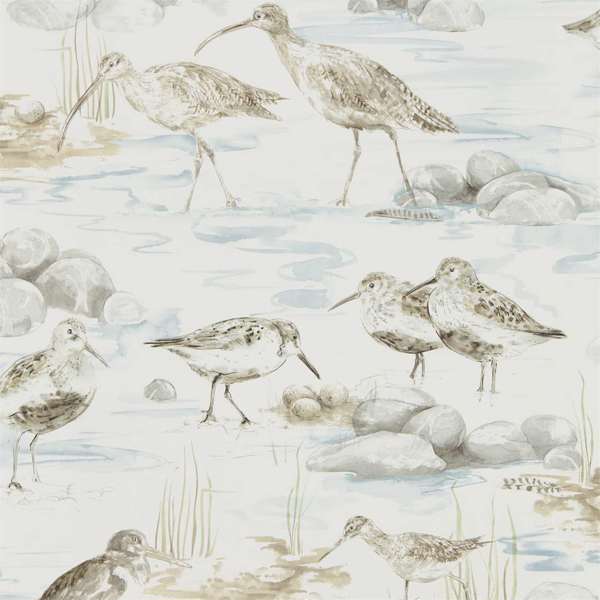 Sanderson Tapet Estuary Birds Blue/Grey