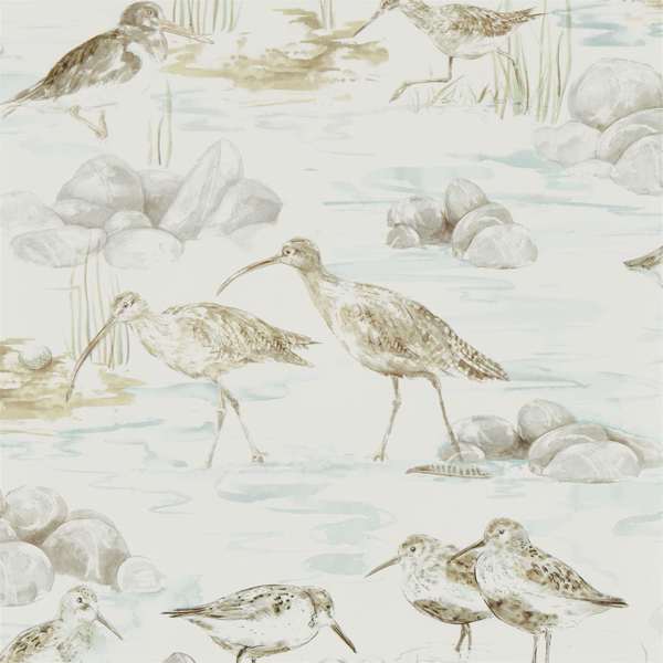 Sanderson Tapet Estuary Birds Mist/Ivory
