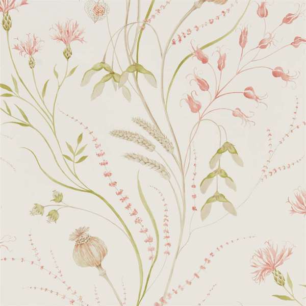 Summer Harvest Claret/Olive — Sanderson wallpaper sample