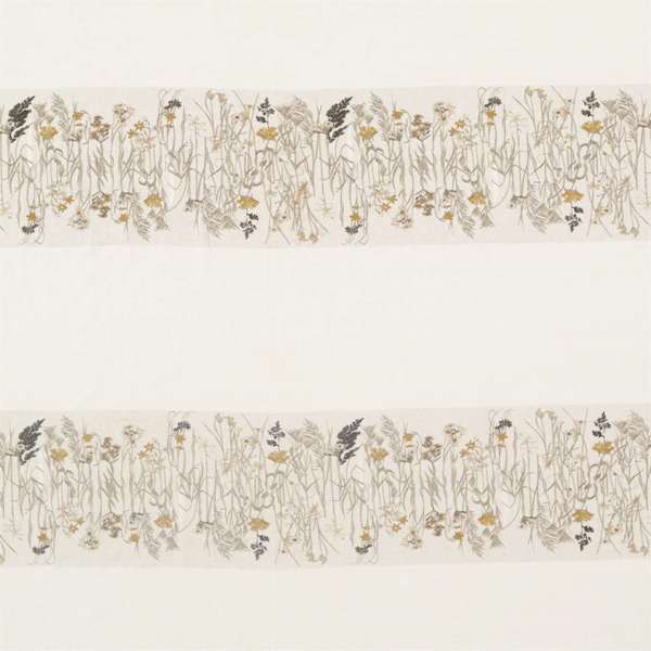 Sanderson Fabric Pressed Flowers Sable/Corn