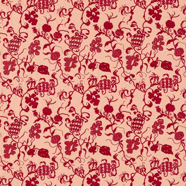 Mydsomer Pickings Conch/Madder — Sanderson fabric sample