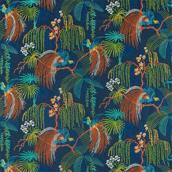 Rain Forest Embroidery Embroidery Tropical Night — Sanderson tygprov