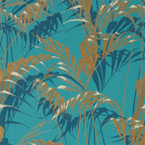 Sanderson Palm House Teal/Gold -tapetti