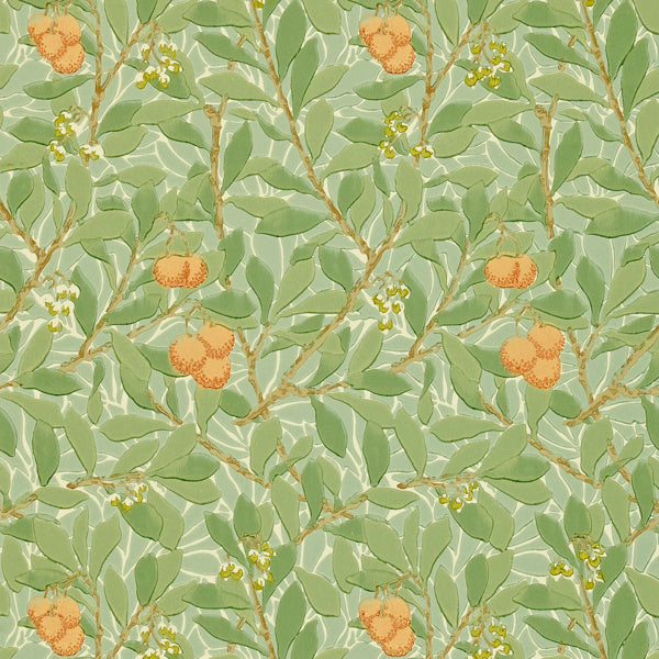 Morris and Co Behang Arbutus Green Terracotta