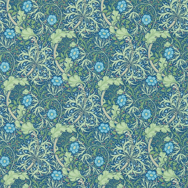 Morris Seaweed Cobalt Thyme — Morris & Co tapetprov