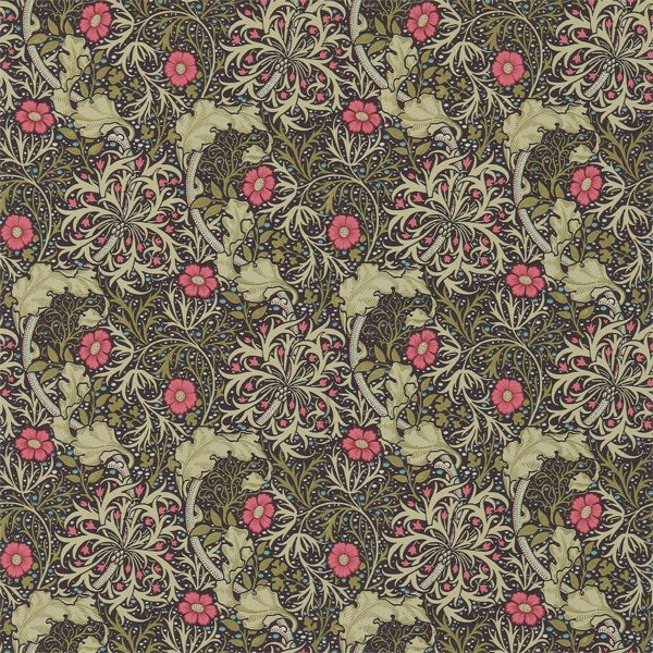 Morris Seaweed Ebony Poppy — Morris & Co tapetprov